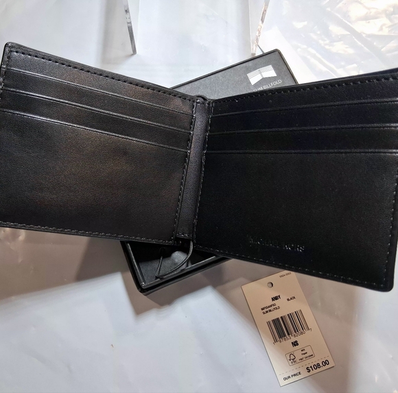 MICHAEL KORS Men's Wallet BLK/BLK/BLK "ANDY" RAISED MK All-Over BRAND-NEW wtags - Picture 2 of 12